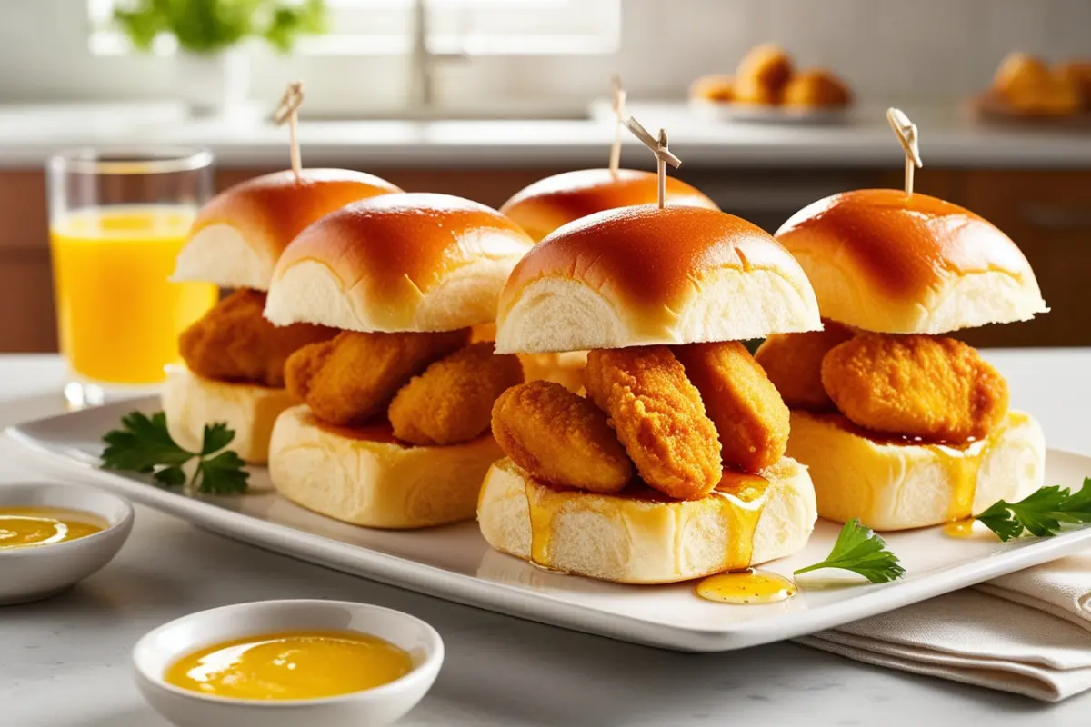 Chicken minis with golden honey butter biscuits and crispy chicken