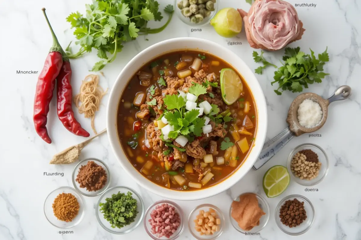 Birria taco soup in a bowl