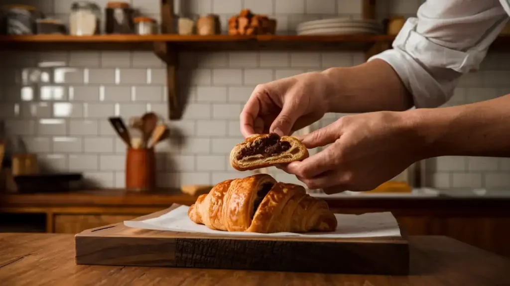 Close-up of a freshly baked crookie