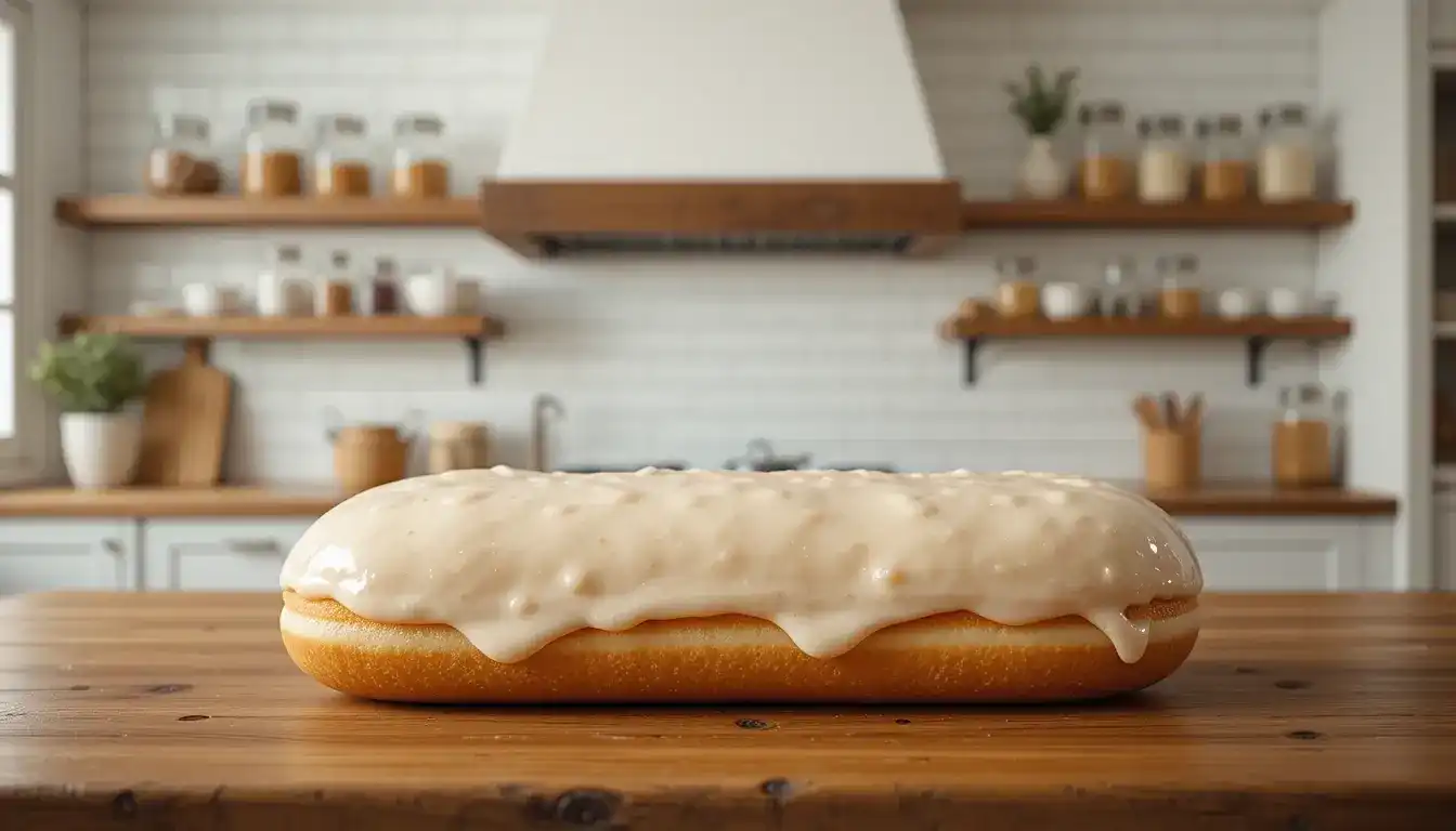 long john donut closeup