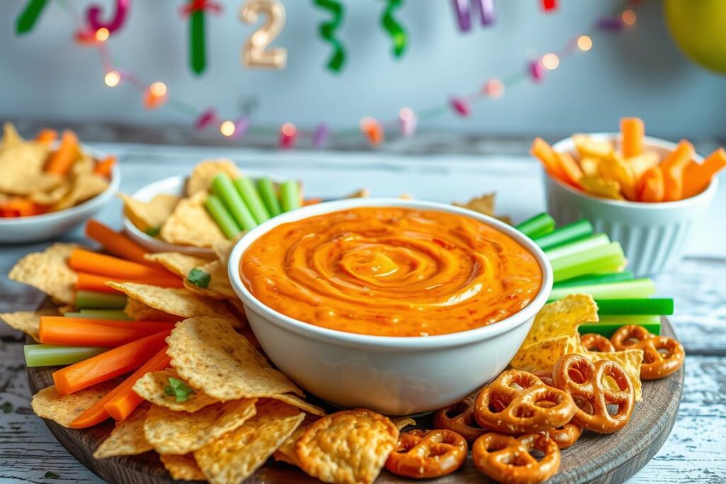 Rotel dip with dippers