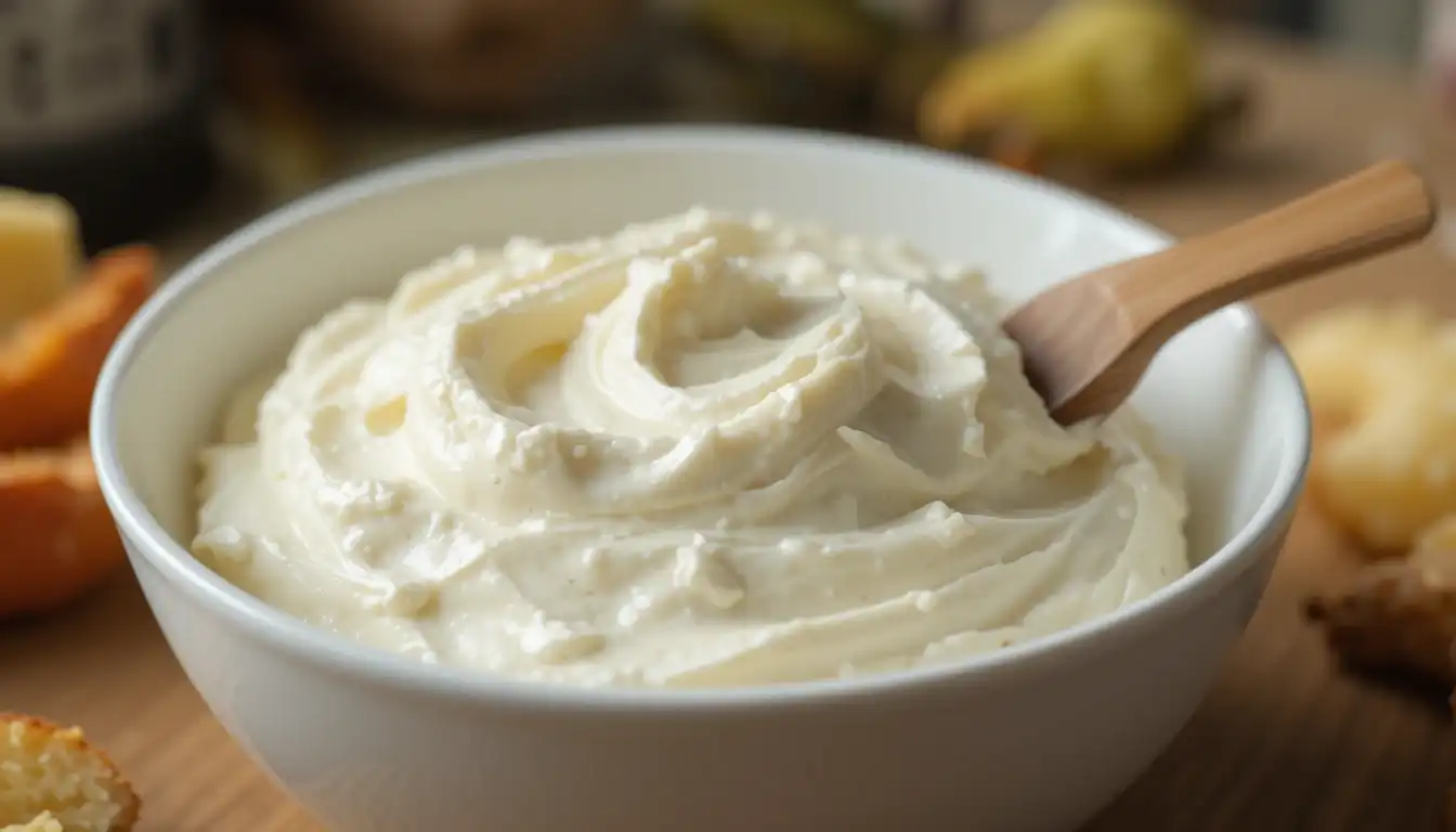 Cream cheese filling in a bowl