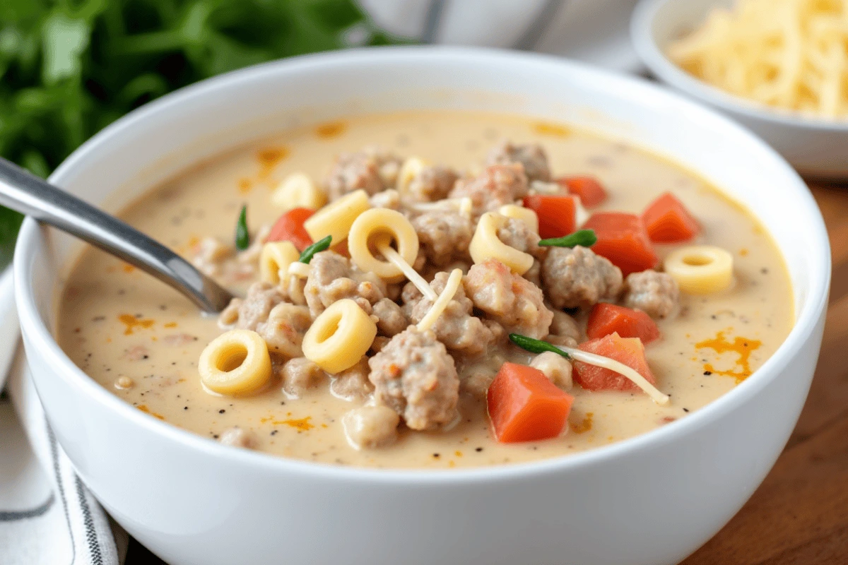 Creamy Parmesan Italian Sausage Ditalini Soup