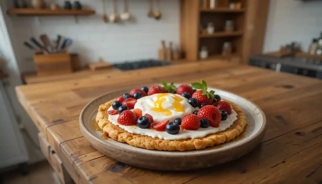 Serving Cottage Cheese Flatbread on plate