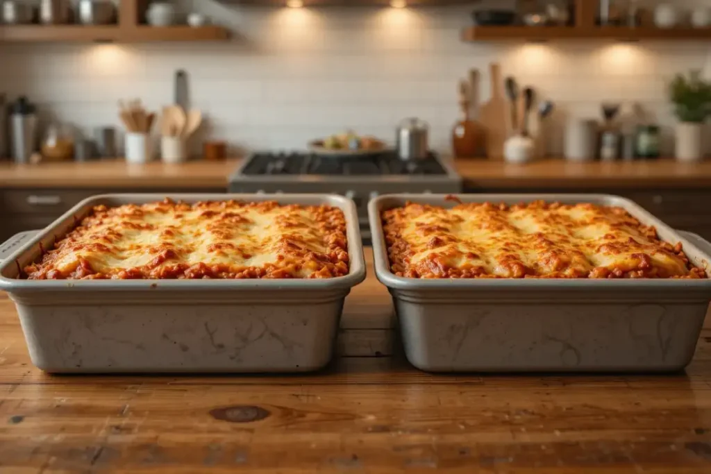 Two Boxes of Hamburger Lasagna Ready to Bake