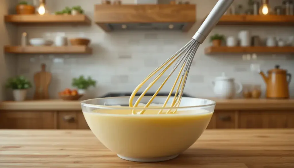 Hollandaise Sauce Preparation in a bowl