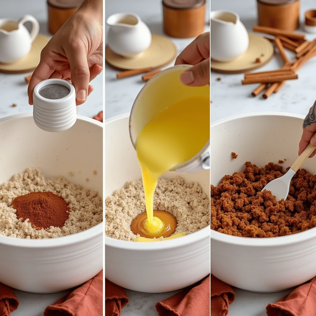 cinnamon roll cheesecak preparation