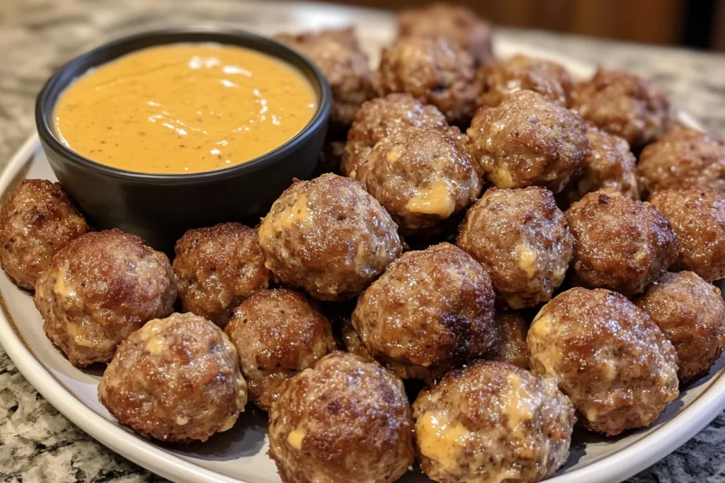 Baked Rotel Cream Cheese Sausage Balls